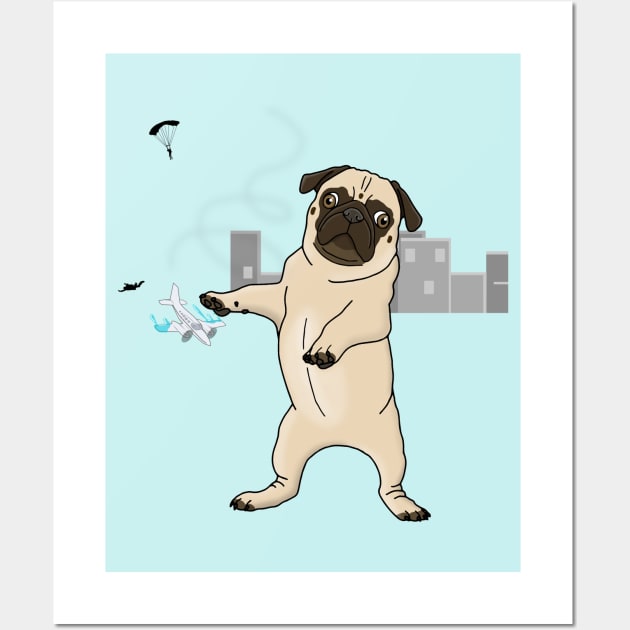 Attack of the Massive Pug!!! Wall Art by prettyinink